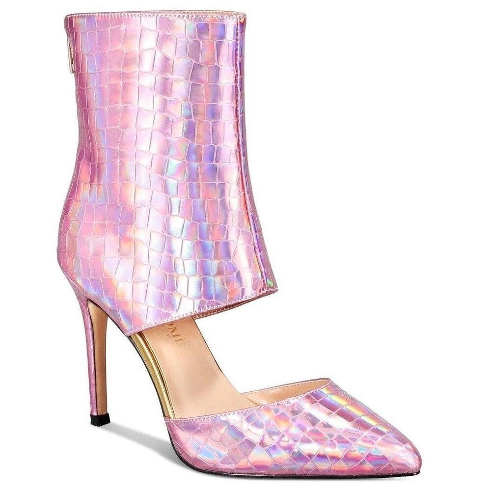 Things II Come Womens 8 M Iridescent Pink Snake Pointed Toe Pump Heels NIB ZS4